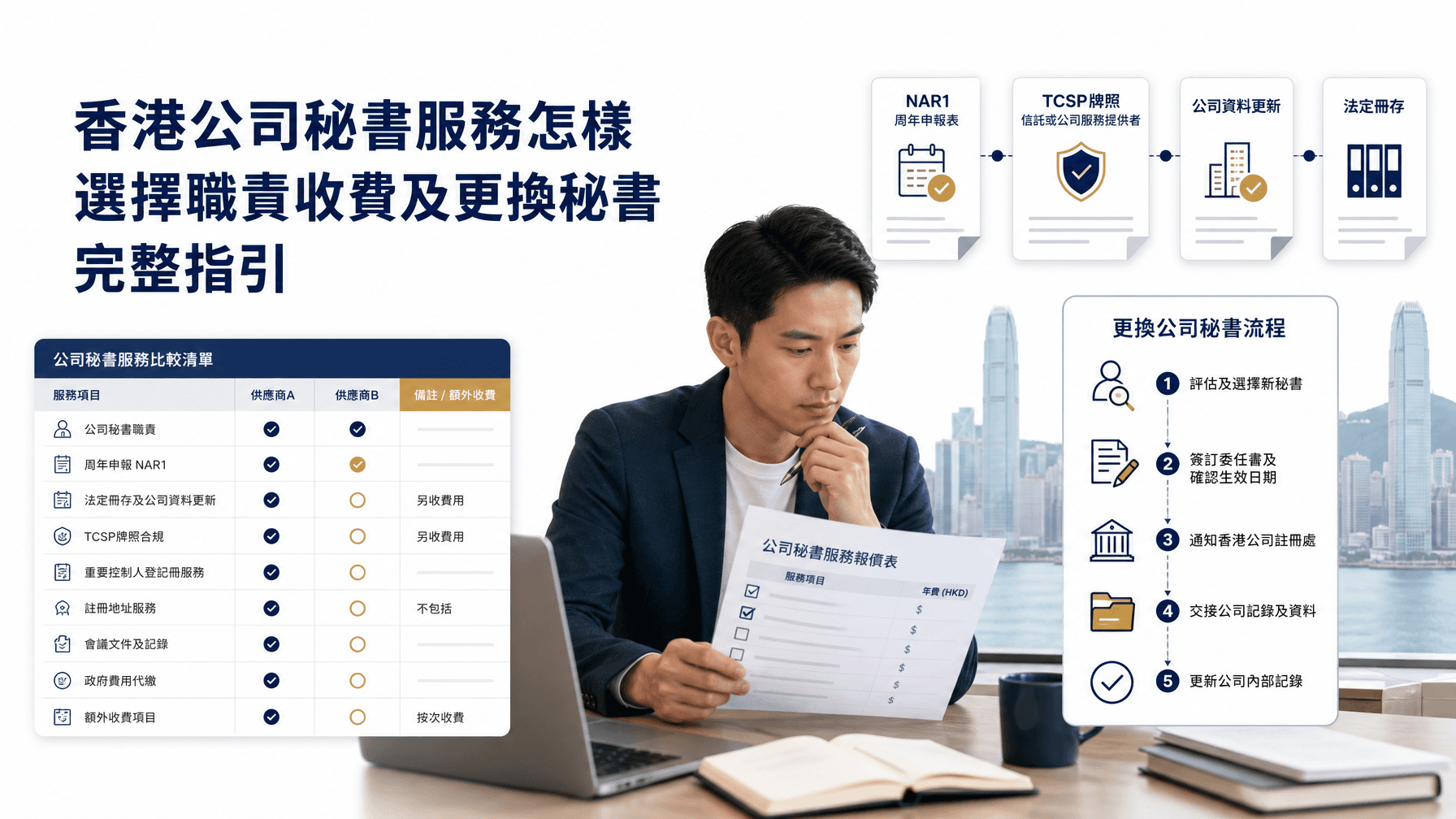 香港公司秘書服務怎樣選擇職責收費及更換秘書完整指引